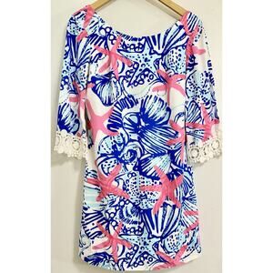Lilly Pulitzer Harbor Tunic Dress She She Shells Starfish Coastal size Small S
